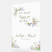 シックなボホワイルドフラワースクリプトラージ結婚のサイン アクリルサイン (傾斜)