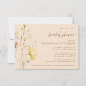 シックなボホワイルドフラワーズブライダルシャワー招待 招待状 (正面)