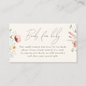 シックなボホワイルドフラワーベビーシャワーブックベビー エンクロージャーカード (正面)