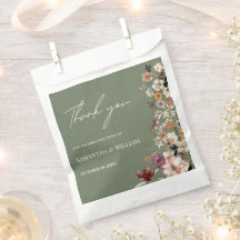 シックなボホワイルドフラワー素朴セージ緑結婚の緑