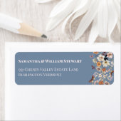 シックなボホワイルドフラワー素朴ペリウィンク結婚ルの ラベル (インサイチュ)