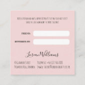 シックなボホワイルドフラワー結婚の美容師フローラ 予約カード (裏面)