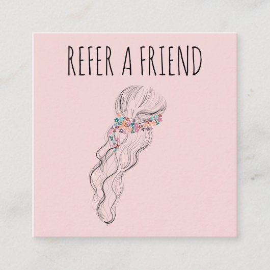 シックなボホワイルドフラワー結婚の美容師フローラ 予約カード (正面)