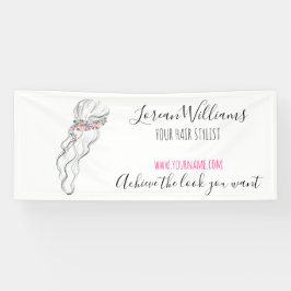 シックなボホワイルドフラワー結婚の美容師フローラ 横断幕