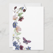 シックなボホワイルドフラワー結婚ズ 招待状 (裏面)