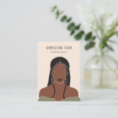 シックなボホ女性シルエットイヤリングディスプレイカード 名刺 (スタンド正面)