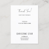 シックなボホ女性シルエットイヤリングディスプレイカード 名刺 (裏面)