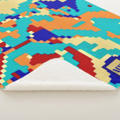 シックなボホ抽象芸術ベクトルカラフルモノグラム シェルパブランケット (3/4)