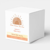 シックなボホ砂漠ここに息子の赤ちゃんシャワーが来る フェイバーボックス (裏面サイド)