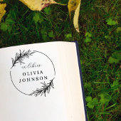 シックなボ葉タニカルスクリプトEx Libris名前をカスタムする セルフインキングスタンプ