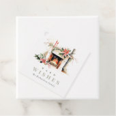 シックなポインセチア暖炉の暖かいクリスマスの願い フェイバータグ (インサイチュ)