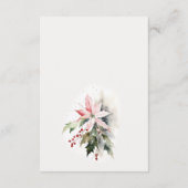 シックなポインセチア果実の葉のウェディングレセプション エンクロージャーカード (裏面)