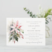 シックなポインセチア果実の葉リハーサルディナー 招待状 (スタンド正面)