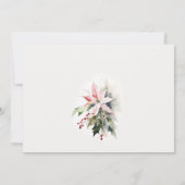 シックなポインセチア果実の葉リハーサルディナー 招待状 (裏面)