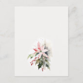 シックなポインセチア結婚果実の葉の詳細 エンクロージャーカード (裏面)