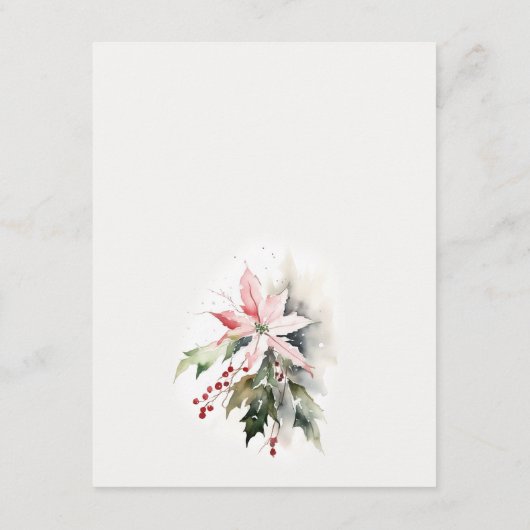 シックなポインセチア結婚果実の葉の詳細 エンクロージャーカード (裏面)