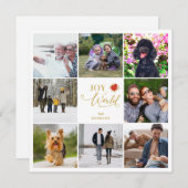 シックなポインセティアスコラージュ8枚の写真ファミリークリスマス (正面/裏面)