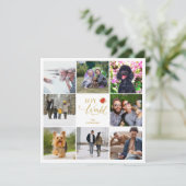 シックなポインセティアスコラージュ8枚の写真ファミリークリスマス (スタンド正面)