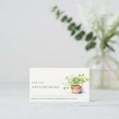 シックなポッテッドハーブパセリーコリアンダーアポイントメント 名刺 (スタンド正面)