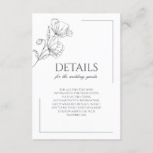 シックなポピーの花のミニマル結婚リスト