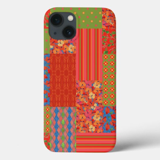 シックなポピーフェイクズ – パッチワークケースメイトiPadケース Case-Mate iPhoneケース (裏面)