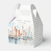 シックなマイアミフロリダスカイラインウォーター結婚カラー フェイバーボックス (裏面サイド)