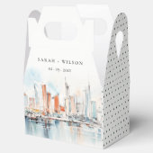 シックなマイアミフロリダスカイラインウォーター結婚カラー フェイバーボックス (オープン)