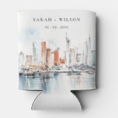 シックなマイアミフロリダスカイラインウォーター結婚カラー 缶クーラー (裏面)