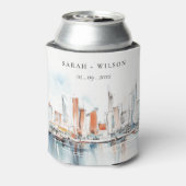 シックなマイアミフロリダスカイラインウォーター結婚カラー 缶クーラー (缶裏面)