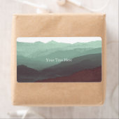 シックなマウンテンの水の色 |青と紫 |カスタム ラベル (インサイチュ)