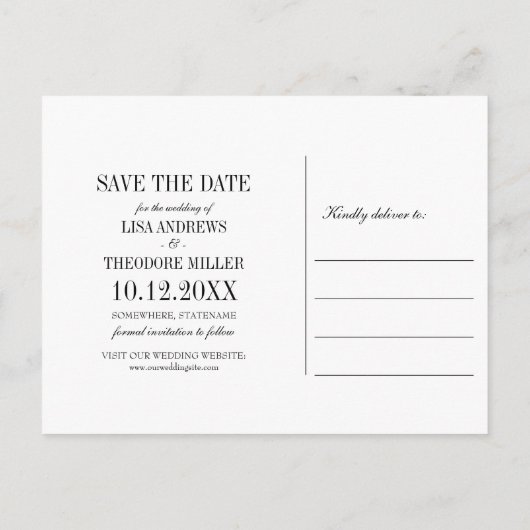 シックなマグノリアの花 |青淡い色の色 |日付の保存 案内ポストカード (裏面)