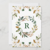 シックなマグノリアウッドランドディアニュートラルベビーシャワー 招待状 (裏面)