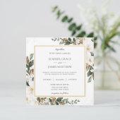 シックなマグノリアフローラ結婚グリーナリーズススクエア 招待状 (スタンド正面)