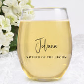 シックなマザー・ファーザー新郎新婦結婚ズ ステムなしワイングラス