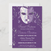 シックなマスカレードカーニバル誕生日招待状 招待状 (正面)