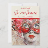 シックなマスカレードボール誕生日招待状 招待状 (裏面)