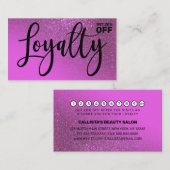 シックなマゼンタパープルグリッターグラデーションタイポグラフィ ロイヤリティカード (正面/裏面)