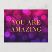 シックなマゼンタ《写真》ぼけ味ライト金ゴールド驚くべき ポストカード (正面)