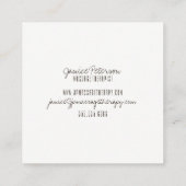 シックなマッサージのセラピーの名刺 スクエア名刺 (裏面)