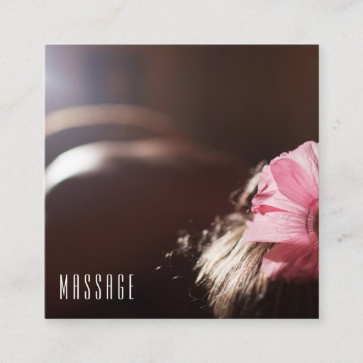 シックなマッサージのセラピーの名刺 スクエア名刺 (正面)