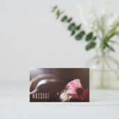 シックなマッサージのセラピーの名刺 名刺 (スタンド正面)