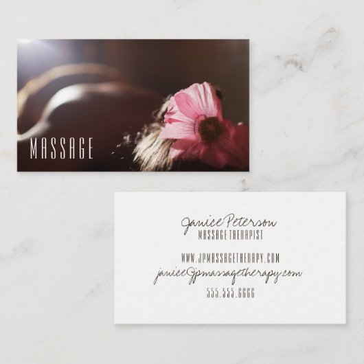 シックなマッサージのセラピーの名刺 名刺 (正面/裏面)