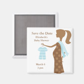 シックなママは赤ちゃんシャワーセーブザデートマグネット マグネット (正面/裏面)