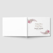 シックなマルサラマルーンフローラ水彩 ゲストブック (全面)