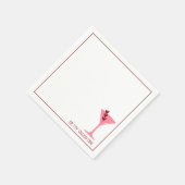 シックなマルティニバレンタインデーピンク&レッドカクテル スタンダードカクテルナプキン (角)