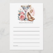 シックなマルティーニカクテルベビーシャワー アドバイスカード (正面)