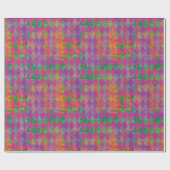 シックなマルディグラスパープル金ゴールドハーレクインパターン ラッピングペーパー (フラット)