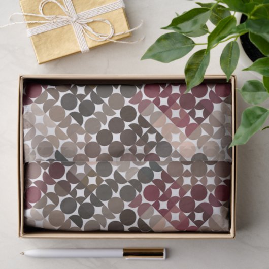 シックなマヴェータウペベージュマルーンレッドサークル 薄葉紙 (ギフト)