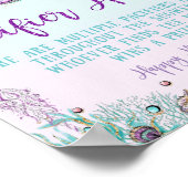 シックなマーメイドおしゃぶり狩りベビーシャワーゲームサイン ポスター (角)