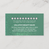 シックなマーメイドティール（緑がかった色）グリッターグラデーションタイポグラフィ ロイヤリティカード (裏面)